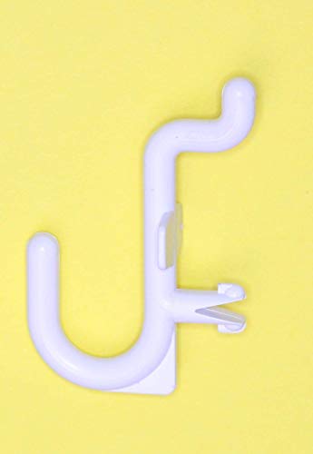 Plastic White J Style Pegboard Hooks Garage Tool Storage fits 1/4" Pegboard Holes (Pegboard NOT Included) (50) - Thumbnail 3