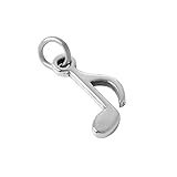 Gewicht: 1,2g TheCharmWorks Sterling-Silber Achtelnote Charmanhänger  Sterling Silver 8th Musical Note Charm