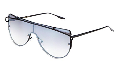 Luxe Hollywood Shield Flat Top Flat Lens Sunglasses