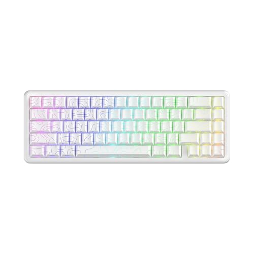 Image of ATTACK SHARK X65 HE Wired Rapid Trigger Magnetic Switch 65% Mechanical Gaming Keyboard, Hall Effect Top Mount RGB Hot Swap,Adjustable Actuation,8KHZ Polling Rate,PBT Keycaps for Win /Mac(White Contour)