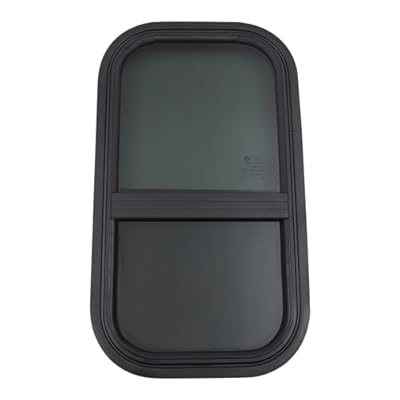 TITIDU RV Window 12" Width x 22" Height Vertical Slider RV Window Cargo Trailer w/ Trim Rings Set for Vertical Sliding Replacement Glass &Trim Set