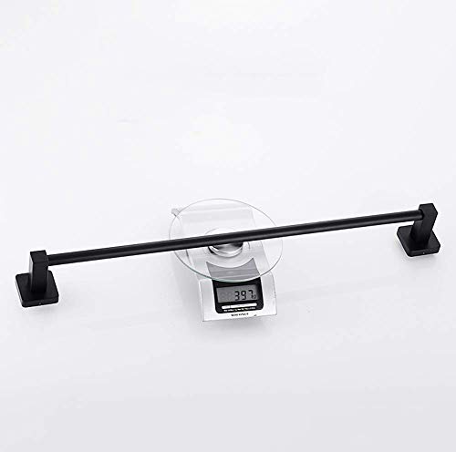 WLJBD Pingente de banheiro em barra de toalha de aço inoxidável sem perfuração, preto, haste dupla,