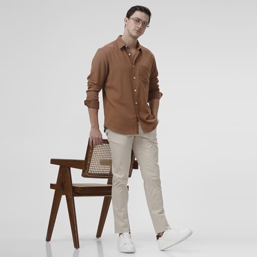 Image of BASICS Premium Cotton Stretch Formal Trousers for Men | Office Pants