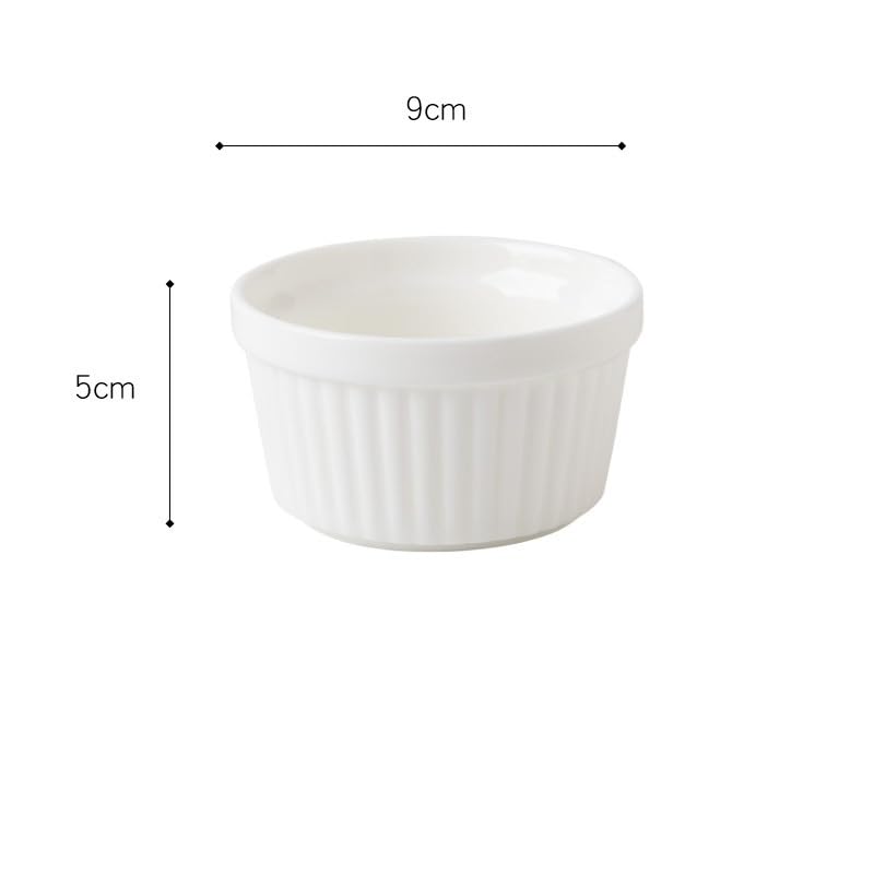 Lot de 6 ramequins en céramique allant au four, 240 ml, ramequins for crème brûlée, coupes for pudding, soufflé, ramiken, sauce à tremper(6 pcs Color Random)
