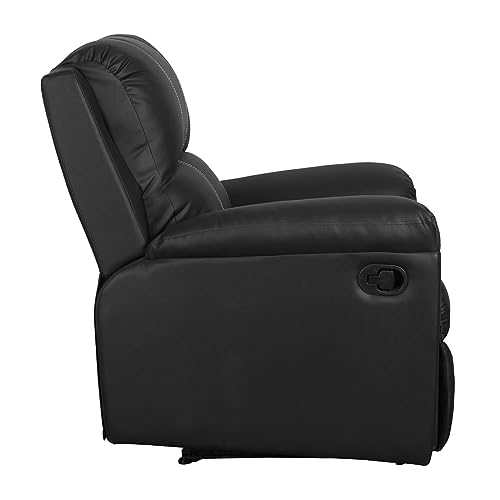 Image of Recliners India -Spino Single Seater Recliner Sofa | 3 Modes of Comfort | 1-Year Manufacturer Warranty | Manual Recliner Chair | Color- Black | Cushion Armrest | Living Room Recliner Sofa