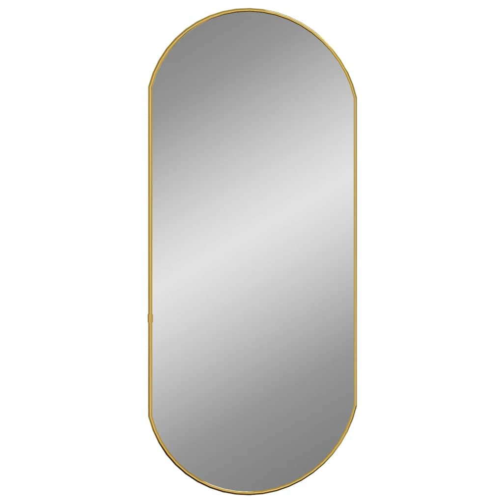 vidaXL Wall Mirror Bathroom Hallway Bedroom Home Decoration Wardrobe Hanging Wall-mounted Vanity Make up Cosmetic Mirror Gold 80x35 cm Oval