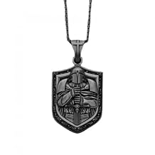 mens necklaceEthnic Spartan Helmet Knight Crusader Pendant Necklace Mens Punk Trend Rock Cool Lucky Amulet Jewelry