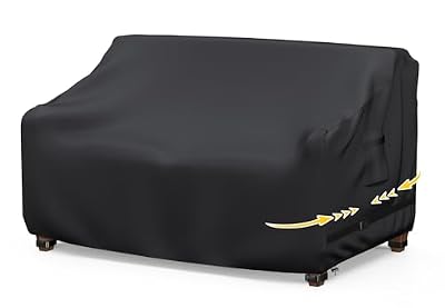 Outdoor Furniture Covers Waterproof, Gorpche 3-seater Outdoor Sofa Cover, Heavy Duty Lawn Patio Furniture Covers with Upgrade Fastener Windproof Buckle Straps, Outdoor Couch Cover - 60"W x 34"D x 30"H