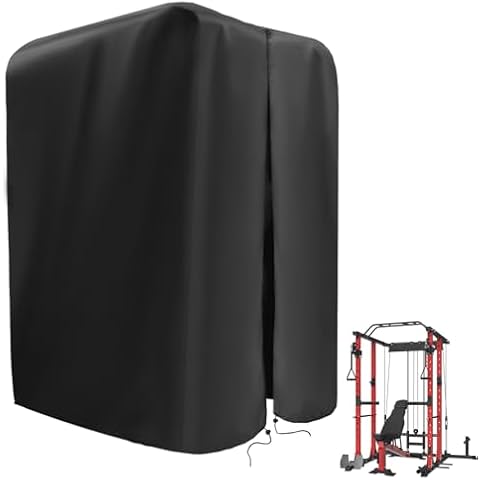 Guisong Gym Rack Cover with Waterproof Zipper, Protective Cover for Squat Rack/Weight Lifting Rack/Home Gym Workout Equipment-Indoor or Outdoor-47"W x 69"D x 84"H Cover