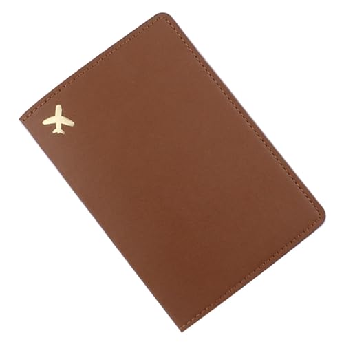 Porta carte combo pelle PU Slot passaporti per donne uomini viaggio Marrone 14x10CM