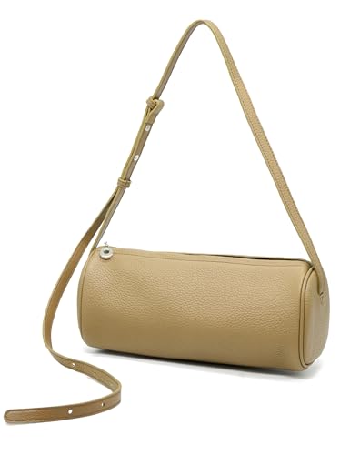 Leather Crossbody Bags Women Shoulder Bag Genuine Leather Hobo Bags Small Clutch Purse with Adjustable Strap Grey