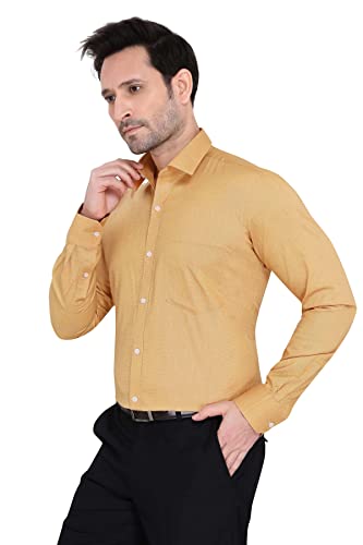 Image of Faubourg Cotton Blend 5377-5382 Men's Solid Plain Full Long Sleeve Slim Fit Formal Shirt