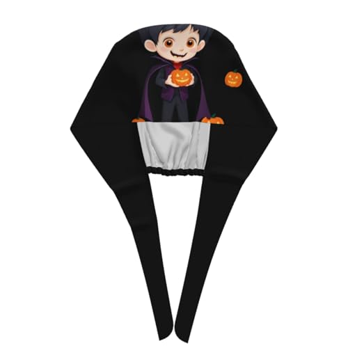 Breathable Work Hat Little boy in Vampire Costume Printed Premium Peach Skin Velvet Adjustable, Soft, Versatile3
