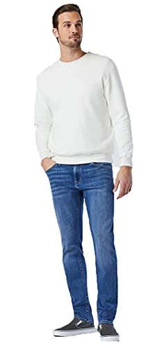 Mavi Matt Classic Men's Straight Leg Jeans, Mid-Rise Relaxed Fit Jeans for Men, Brushed Williamsburg, Medium Wash Blue Jeans, 33 x 30