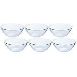 アデリア(ADERIA) プレーン ボウル 6個入 日本製 サラダ 食器 ボール スープ 皿 おしゃれ ガラス デザート スイーツ シリアル 深皿 小鉢 一人暮らし 料理 パスタ 二人暮らし 透明 キッチン レストラン ホテル バンケット P1188