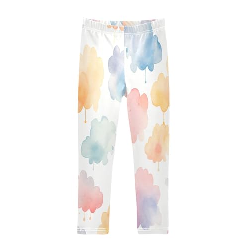 Bolaz Toddler Girls Leggings Printed Yoga Pants Leggings Colorful Cloud for Kids