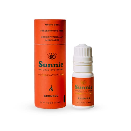 Sunnie Natural Redness - Natural Eye Drops for Redness Relief - Lubricating Preservative Free Multidose Formula - Moisturizing for Dry Eye & Allergy Support