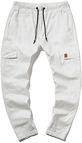 Pantalon de randonnée stretch et léger avec multi-poches cargo homme blanc