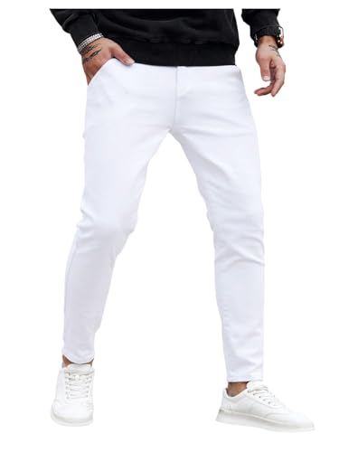 SOLY HUX Men's Skinny Jeans Stretchy Slim Fit Straight Business Casual Denim Pants with Pocket - Main Image