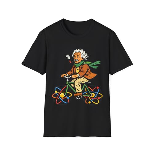 T-shirt Atomic Bicycle en coton imprimé sciences et vélo style décontracté pour homme et femme