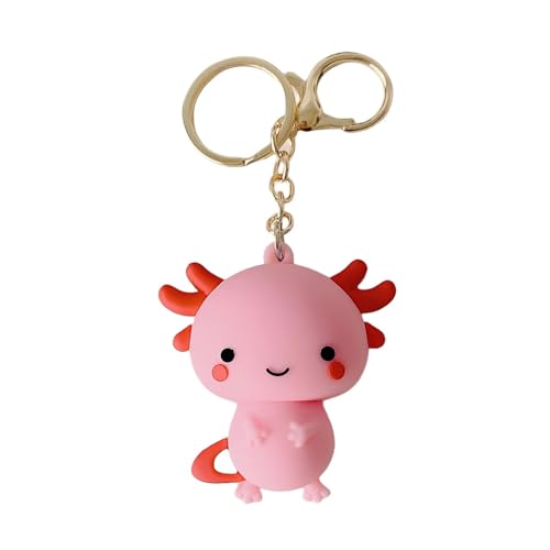 Axolotl Porte-clés mignon en PVC Kawaii pour femme, sacs à dos, sacs, portefeuilles, téléphones portables, clés de voiture