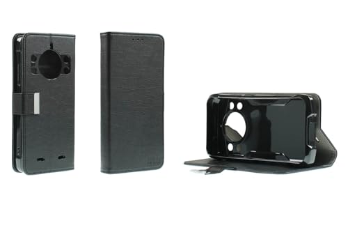 caseroxx Bookstyle Handytasche für Cubot Kingkong 9 in schwarz – Klapphülle mit Kreditkartenfächern, Magnetverschluss, Standfunktion & Rundumschutz für Display und Gehäuse