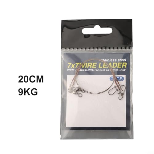 Set de 2 líderes de línea de pesca de acero inoxidable miniatura 5
