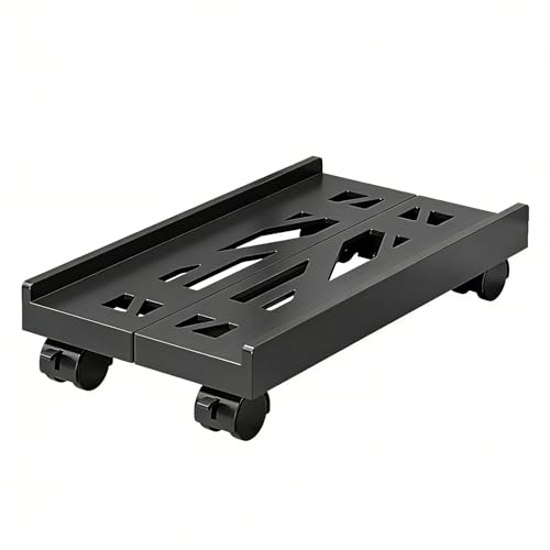 Soporte de torre para computadora ajustable con ruedas y base ahorra espacio 2