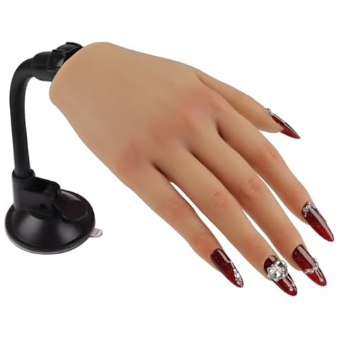 Nail Trainning Practice Hand with Clamp, Acrylic Nail Technician Manicure Supply, False Fake Hands for Nail Manicure, Best Manicure DIY Print Practice Tool Cover