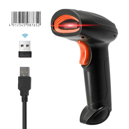 Scanner per codici a barre 1D 2.4G + connessione USB cablata CCD testina di scansione per codici carta e schermo compatibile con Windows Android Linux Mac System per supermercato biblioteca logistica