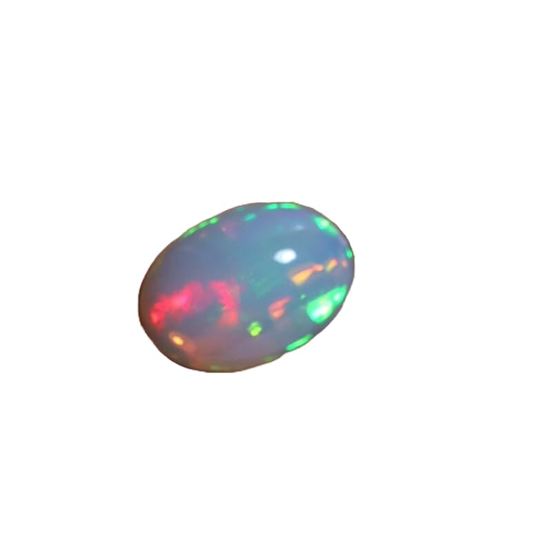 Opale éthiopienne 14 x 10 mm : 1 cabochon AAA ovale en pierre naturelle multi-feu