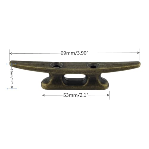 dophee 2Pcs 4\" Cast Iron Boat Dock Cleat Fit for Mooring Boat Nautical Beach Lake Marine Kayak Canoe Deck Cleats, 99x13mm/3.90\"x0.51\" - Thumbnail 2