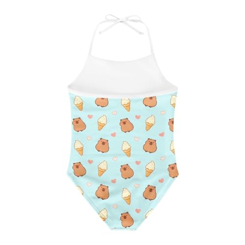 Image of Girls One Piece Swimsuit Summer Quick Dry Beach Sport Bathing Suit Halter Strap 1-10 Little Kids Toddler Swimwear