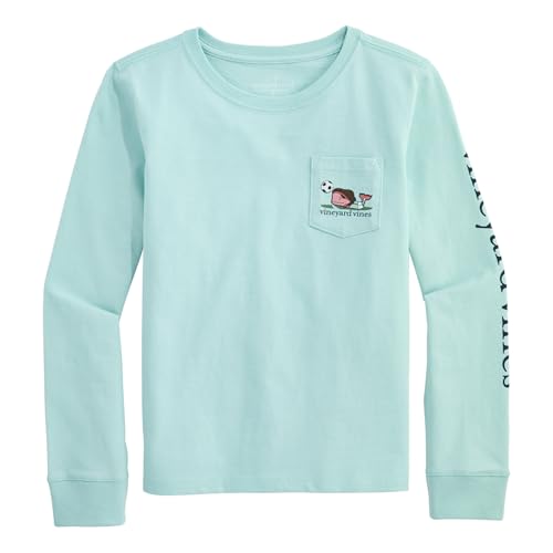 vineyard vines Girls' Soccer Player Whale Long-Sleeve Pocket Tee2