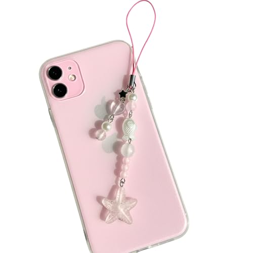 Image of SNOWY SHOP Korean Silver Bow Phone Charm - Cute Heart & Starfish Pendant | Aesthetic Korean Mobile Chain, Bag Hanging & Keychain Jewelry for Girls & Women