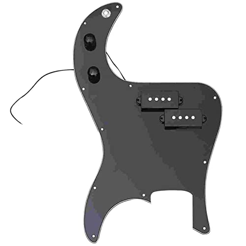 KESHUO 3 Ply Bass Prewired Loaded Pickguard Pickup for Precision Bass Guitar Musical Instrument (Black) Loaded Pickguard Pre-Wired