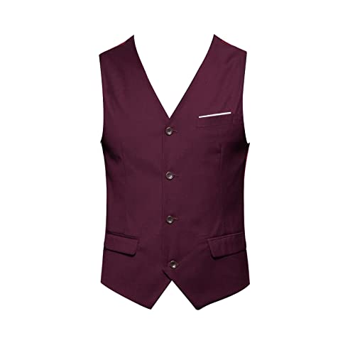 Men's Suit Vests Groomsmen Slim Fit Wedding Dress Business Vest Button Prom Formal Waistcoats For Suits Tuxedo