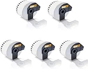 5 x Compatible DK-N55224 54mm x 30.48m White Thermal Continuous Non Adhesive Paper Tape Labels Compatible with Brother QL Printers Including QL-700 QL-800 QL-1100 QL-570 QL-580 QL-710W QL-810W (5) โ image 1