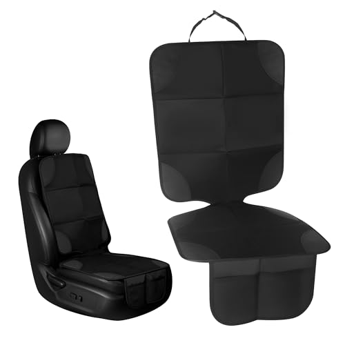 Nuangoo Protector Asiento Coche Silla Bebé, Universal Compatible Isofix Protector Silla Coche Bebé Antideslizante e Impermeable con Bolsillos Organizador, Funda Asiento Auto para Niños y Mascotas