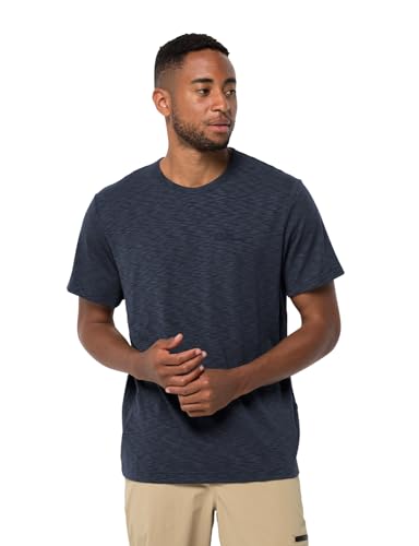 T-Shirt Manches Courtes Homme en Tissu Ultra Léger et Fluide Bleu