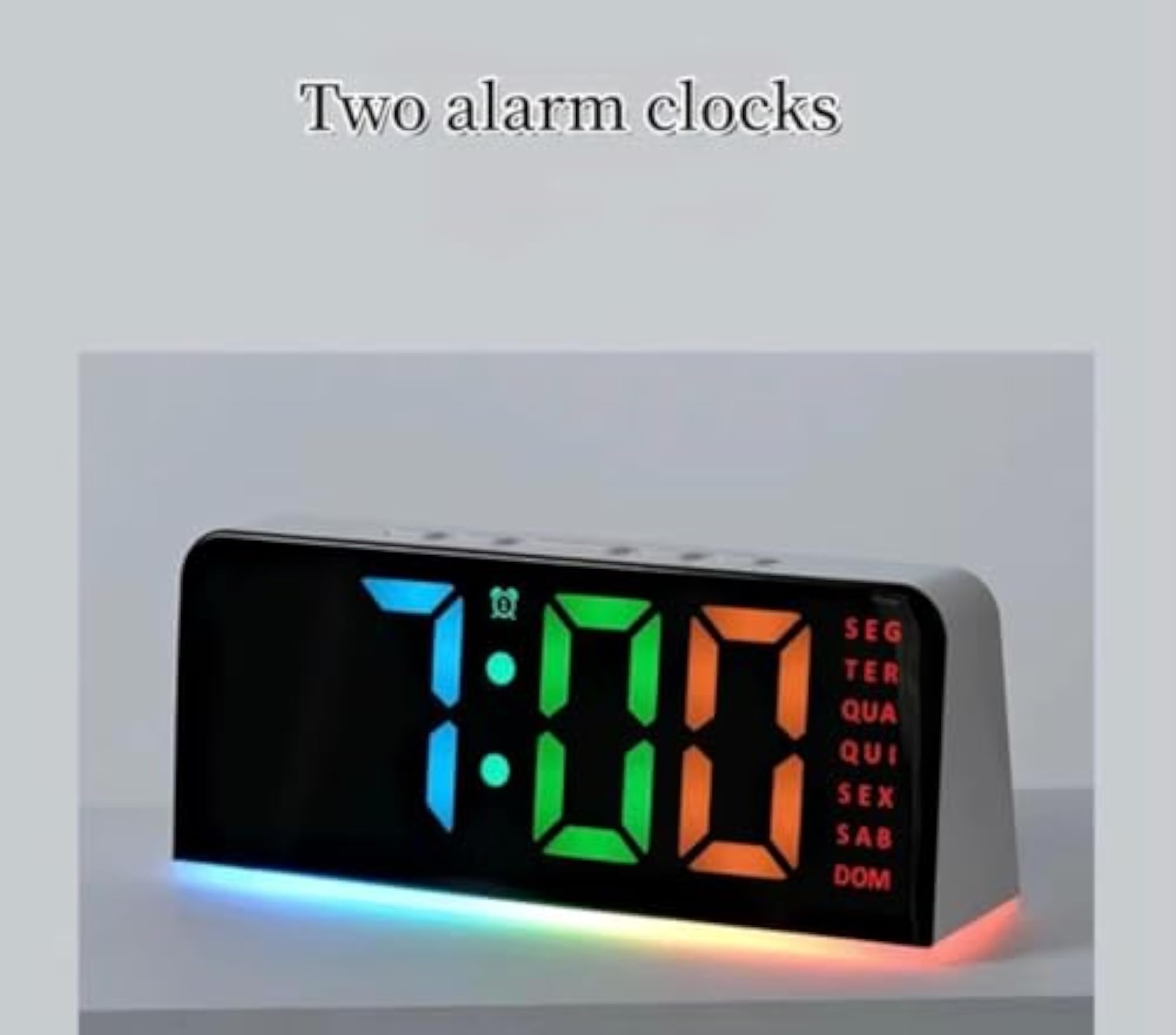 LED Neon Smart Alarm Clock with Ambient Backlight