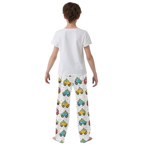 ZZXXB Colorful Taxi Boys Long Pants Soft Trousers Elastic Waist Kids Lounge Bottoms with Pockets S-XL3