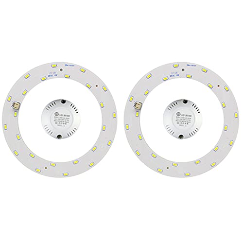 2 Uds Panel De Luces Led SMD 5730 Módulo De Luces De Techo Led Lámpara De Tablero Redondo Led 220V Luces Circulares Led De Repuesto para Ventiladores De Techo,12w Circle Cover