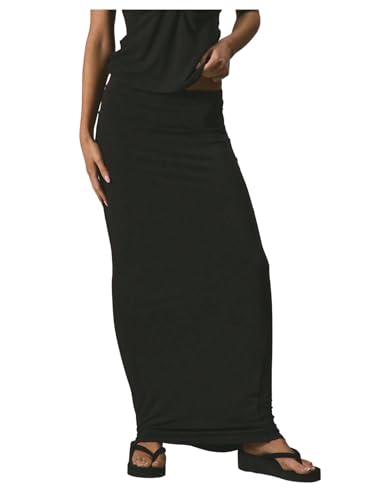 Floerns Women's Low Rise Long Skirts Stretchy Casual Pencil Maxi Skirt