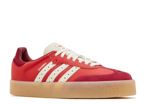 Image of adidas Sambae Womens Sneakers, Bright Red /Cream White /Team Victory Red, Size 9.5