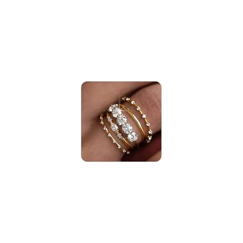 FAXHION Gold Stacking Rings Set Cover
