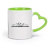 DEBINGY céramique Fantaisie Tasse cadeau Camping car, ski d'hiver, montagne, cascades sur neige, sports de ski, camping car （11oz/320ml） Toutes occasions Vert