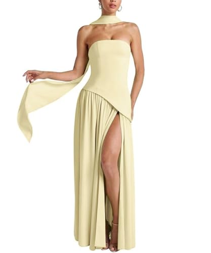 Robe fente haute ABINGOO longue en patchwork pour sublimer votre silhouette