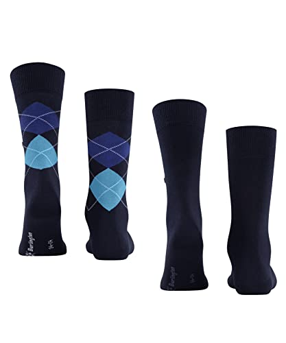 Burlington Heren Everyday Mix 2-Pack Sokken admend katoen versterkte herensokken huidvriendelijk duurzaam effen en argyle business elke dag Multipack 2 Paar - Afbeelding 3