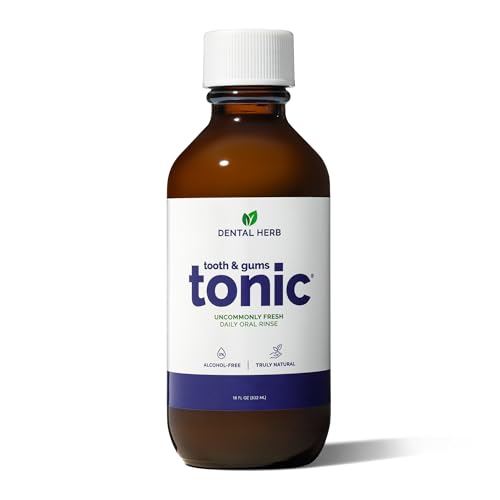 Tooth & Gums Tonic – Truly Natural Oral Rinse, Plant-Based, Alcohol-Free, Fluoride-Free, Herbal Extracts & Essential Oils, Fresh Breath & Daily Gum Care, 18 fl oz – Dental Herb Company